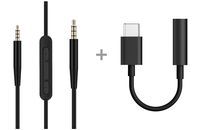 Replacement Audio Cable for Bose Noise Cancelling Headphones 700, NCH700-2.5mm to 3.5mm Male Stereo Cord with Mic and Volume Control, Works with Apple, Android, USB-C to 3.5mm Headphone Jack Adapter