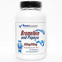 Bromelain and Papaya 500mg/500mg // 180 Capsules // Pure // by PureControl Supplements