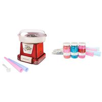 Nostalgia PCM805RETRORED Retro Hard & Sugar Free Cotton Candy Maker with Cotton Candy Party Kit