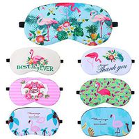 Elcoho 7 Pieces Flamingo Sleeping Mask Sleep Blindfold Eye Mask Cover for Kids or Adults