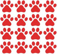 Yadda-Yadda Design Co. Small Pawprint - Dog Paw Print - Matte Vinyl Decal Sticker YYDC (2.25" w x 2" h) (Quantity & Color Choices) (16 Pack, RED)