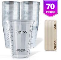Disposable Epoxy Resin Mixing Cups Clear Plastic 10-Ounce 50-Pack for Measuring Paint Epoxy Resin Art Supplies - Graduated Measurements in ML and OZ