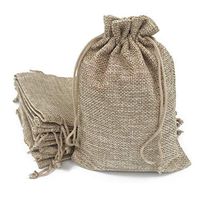 50PCS Burlap Bags with Drawstring Gift Jute bags Included Cotton Lining ( 5.1 X 7 Inch , #01 Natural)