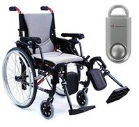 Karman S-Ergo 305 Ultra Lightweight Ergonomic Wheelchair | Upgraded to Elevating Legrests | Seat Size 18" X 17" | Frame Color Rose Red & Free 130 dB Silver Safety Alarm!