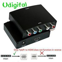 Component to HDMI Converter,Udigital YPbPr Component RGB + R/L to HDMI Video Audio Converter v1.3 support LPCM for HDTV, DVD, PSP, Xbox 360 and Wii,Metal Casing (Comes with AC Adapter)