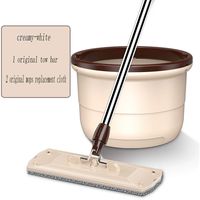 SHPING Mops Rotating flat drag, 360 degree free rotation, mop and bucket set, dual drive, hands free, with microfiber mop head, cleaning all types of floor (Size : A)