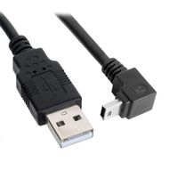 CY Down Angled 90 Degree Mini USB 2.0 B Type 5Pin Male to USB Male Data Cable 0.5m
