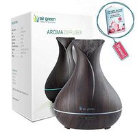 Humidifier Aroma Essential Oil Diffuser - 400 ml Wood Grain Cool Mist Ultrasonic Aromatherapy with 6 colors LED Lights Changing - Waterless Auto Shut Off - For Bedroom Large Room Office Yoga Spa