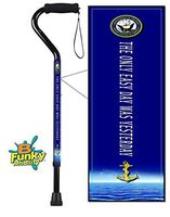 Walking Cane Adjustable Aluminum US Navy Motto