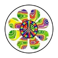 HotSaleStore Sticker Seals 48 Flower Peace Sign #2 !! Envelope Seals Labels Stickers 1.2" Round