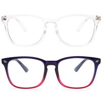Livho 2 Pack Blue Light Blocking Glasses, Computer Reading/Gaming/TV/Phones Glasses for Women Men,Anti Eyestrain & UV Glare LI8081B4 Clear+Blue Purple)