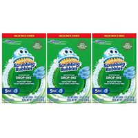 Scrubbing Bubbles Continuous Clean Drop-Ins Toilet Cleaner Tablet, Repels Tough Hard Water and Limescale Stains, Blue Discs, 5ct, 7.05 oz- Pack of 3 (15 Total Discs)