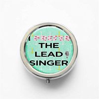RhyNSky I Prefer The Lead Singer Mini Portable Pocket Purse Pill Box Case Pillbox, 3 Compartments, Silvery, 68