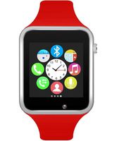 Bluetooth Smart Watch Fitness Tracker, Touch Screen Smart Wrist Smartwatch Support SIM SD Card Slot Make/Answer Phone Camera Pedometer Compatible Android iOS Samsung LG for Women Men Kids (Red)