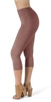 SATINA High Waisted Super Soft Capri Leggings - 20 Colors - Reg & Plus Size (Plus Size, Old Rose)