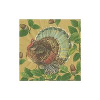 Thanksgiving Napkins Turkey Decorations Thanksgiving Paper Napkins Turkey Napkins Thanksgiving Decorations Fall Napkins Fall Decor Turkey & Acorn Gold Cocktail Napkins 5" x 5" Pk 20