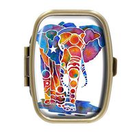 Top A Elephant Custom Personalized Square Pill Box Decorative Box Vitamin Container Pocket Or Wallet (Elephant-2)