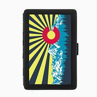 Perfection In Style Black Color Metal Cigarette Case Colorado Flag Design 007