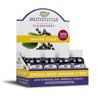 Nature's Way Sambucus Elderberry Single Shot Immune Syrup, 12 x 20ml Bottles