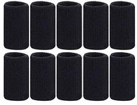 VNDEFUL 10 Pieces Black Finger Sleeves Sports Elastic Finger Sleeve Support Protector for Volleyball Basketball Badminton Baseball Tennis Boating Gym