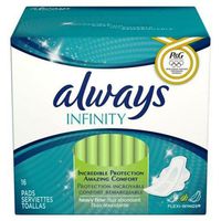Always Infinity Heavy Flow Pads With Revolutionary Wings 16 Pads 16 CT (Pack of 24)