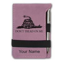 Mini Notepad, Gadsden Flag, Personalized Engraving Included (Pink)