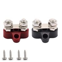 T Tocas 5/16" Stainless Steel Bus Bar Terminal Block Single Stud Power&Ground Junction Block 2 Studs Bus Bar Terminal Blocks Heavy Duty M8+M8 Positive Power Distribution Studs