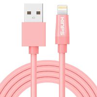 KINPS Apple MFi Certified Lightning to USB Cable iPhone Charger Cord (10ft/3m) Super Long Compatible with iPhone Xs/XS Max/XR/X/8/8 Plus/7/7 Plus/6S/6S Plus/6/6 Plus/SE, iPad Pro/Air/Mini (Pink)