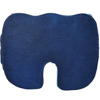 Dr. Ergo, Chiropractor Grade, Extra Firm Crush-Proof High Density Memory Foam Seat Cushion, Coccyx, Tailbone and Sciatica Back Pain Relief, Non Slip Bottom for Wheelchair, Car and Chair - Blue