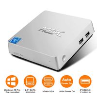 ACEPC T11 Mini PC,Windows 10 Pro Intel Atom x5-Z8350 Fanless Desktop Computer,4GB DDR3/32GB eMMC, Support 2.5-Inch SATA III Internal SSD/HDD,4K HD,2.4/5G WiFi,1000M LAN,HDMI/VGA Output,Auto Power On