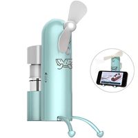 Handheld Fan, Portable Misting Fan, USB Rechargeable Fan, 1200mAh Small Battery Operated for 6 Hours Continuous Work. Mini Fan for Office Outdoor Household Traveling (Green)