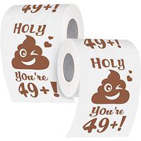 Happy Birthday Toilet Paper Roll Prank Funny Gag Gift, Happy Bday Gift Present Printed Party Decorations Supplies (50th)
