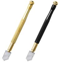 Teenitor Glass Cutter Set, Top Quality 2 Pieces 5mm-12mm Black Pencil Oil Feed Carbide Tip Glass Cutter Cutting Tool Black/Golden