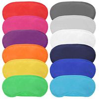 12 Pieces Multicolor Eye Mask Shade Cover Lightweight Comfortable Soft Blindfold Sleep Mask Eyeshade with Nose Pad and Elastic Straps for Kids Women Men Travel Sleep Game Shift Work Naps, 12 Colors