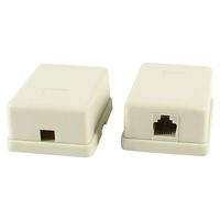 uxcell 2 Pcs RJ11 6P4C Single Female Socket US Telephone Cable Connector Box