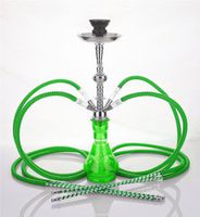 4 hose 23" Habibi Green Hookah Shisha Nargila water glass vase pipes smoke sale