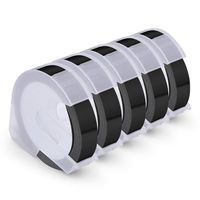 Embossing Tape Compatible Dymo Embossing Label Maker Dymo Organizer Xpress Pro Tape, 3D Plastic Label, 3/8" Width x 9.8' Length, White Print on Black, 5-Pack