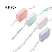 Scettar 4 Pack Soft Tape Measure, 4 Colors,60 inch,1.5m, Push Button Measuring Tape, Body Measuring Soft Tape Retractable Inch Tape for Sewing Double-Sided Tailor Cloth Ruler