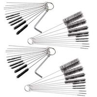 HIFROM 8.2 Inch and 4inch Nylon Tube Brush Cleaning Set Tube Brush Pipe Cleaning Brushes Carburetor Carbon Dirt Jet Remove Cleaner Tool Kit Tool with Wire Loop Handle(2set)