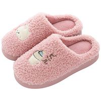 residentD 🌷🌷3.5-10Y Toddler Kids Home Slippers Baby Girls Boys Cartoon Warm Indoors Floor Shoes (Age:6.5-7Years, Pink)