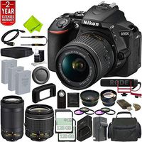 Nikon D5600 DSLR Camera with 18-55mm VR AF-P Lens (Black) 1576 + Nikon AF-P DX NIKKOR 70-300mm f/4.5-6.3G ED Lens + Sony 128GB UHS-I SDXC Memory Card (Class 10) + 2 Year Extended Warranty Bundle