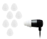 Xcessor Triple Flange Conical Replacement Silicone Earbuds 4 Pairs (Set of 8 Pieces). Compatible With Most in Ear Headphone Brands. Size: MEDIUM. Color: White