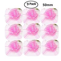 Elegant Gift Pull Bows for Birthdays Wedding Easter Christmas,MeetRade 9PACK 6" Organza Yarn Pull Bows Gift Wrapping Wrap Ribbon Bow Car Decoration Centerpieces Gift Baskets (9PCS Pink)