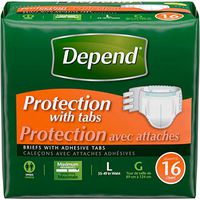 Depend Maximum Protection Brief With Easygrip Tapes 16 Count