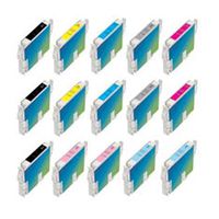 Amsahr T0348 Remanufactured Replacement Epson Ink Cartridges for Printers/Fax with 3 Matte Black and 12 Color Ink Cartridges