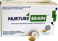 Nurture Brain - Highly Concentrated Omega 3 DHA for Healthy Brain Function - for Men, Women, Teens, Seniors (600 mg Highly Concentrated DHA per dose) 60 softgels