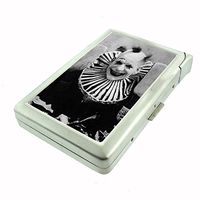 Perfection In Style Metal Cigarette Case with Built in Lighter Vintage Creepy Clowns Design 003