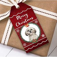 Shih Tzu Dog Christmas Gift Tags (Present Favor Labels)