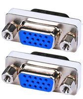 F YL 2x VGA SVGA HD15 HD 15 Male to Female Mini Port Saver Coupler Adapter Converter
