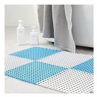 GHHZZQ Bathtub Mats Splice Non-Slip Massage Household Foot Pad Balcony Shower Stall Mat Laundry Room, 8 Colors, 30x30cm, 6 Pieces (Color : D, Size : 18-Tiles)